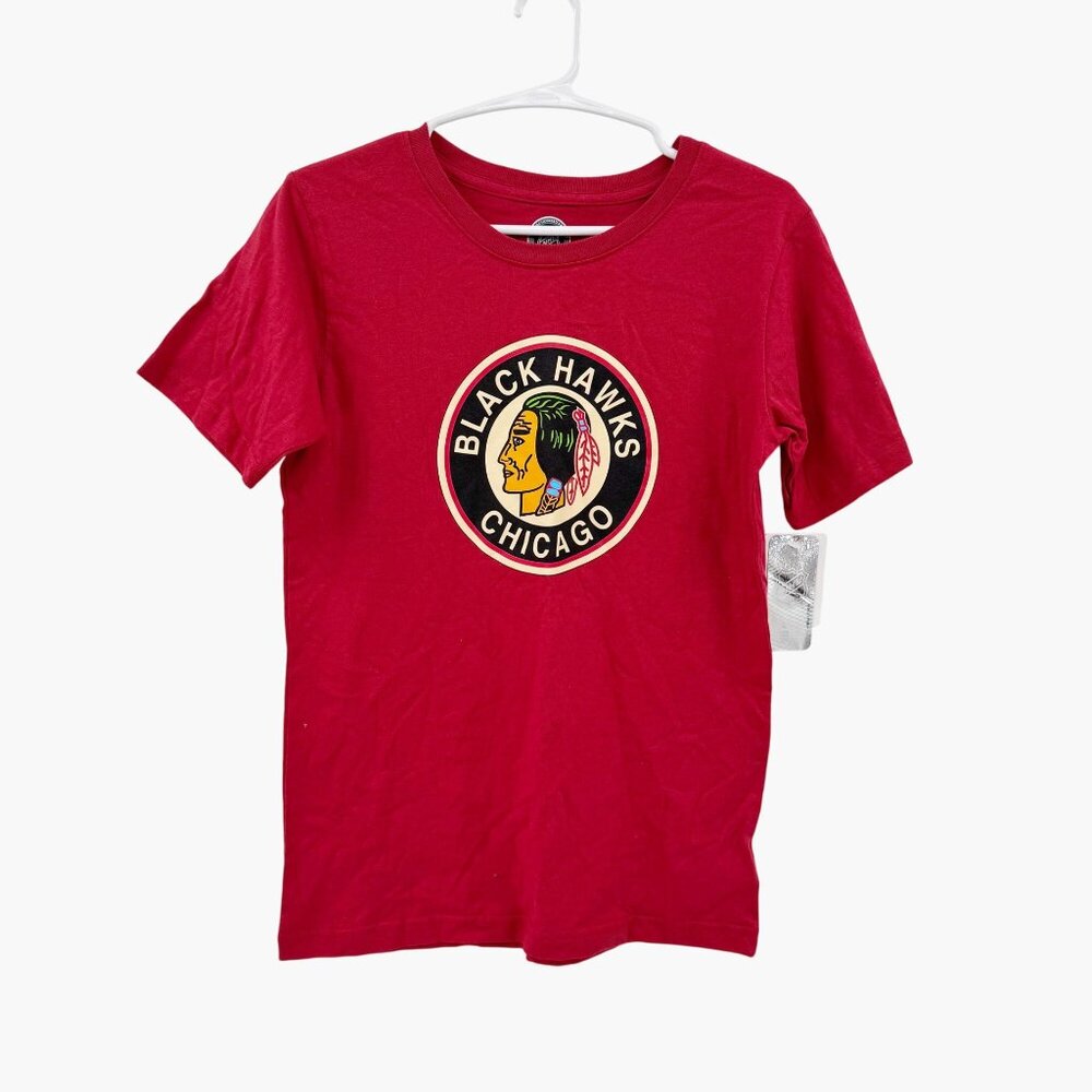 NEW Boys Chicago Blackhawks Retro Logo Short Sleeve T-Shirt